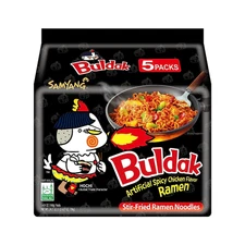 Buldak Hot Spicy Chicken Ramen Noodle Korean Stir-Fried Ramen, Original Flavor,