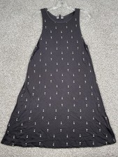 Billabong Dark Gray Tank Dress Size Small Geometric Print Soft Modal Blend