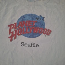 Vintage Planet Hollywood Seattle WA Washington White TShirt Mens XL