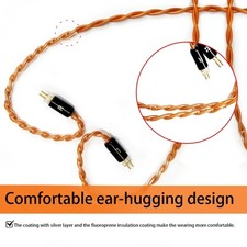 1.2m 7N Single Crystal Copper Earphone Cable 0.78mm 2Pin 3.5mm/4.4mm Male Plug