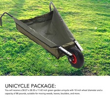 Collapsible Garden Wheelbarrow Steel Tube Large Capacity Bag Foldable Yard Cart 