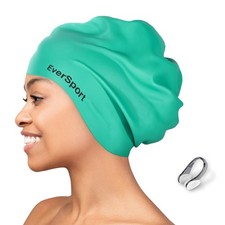Extra Large Swim Cap for Braids and Dreadlocks, Silicone Swimming Pool Cap fo...
