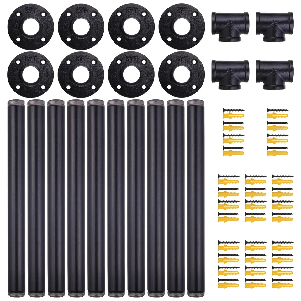 Patas de mesa industriales de 30 pulgadas, paquete de 2 tubos de metal de acero gris muebles de colección... Foto 3 de 4