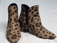 COLE HAAN ELYSE Leopard Print Calf Hair Ankle Bootie Women's 6 Minor Flaws