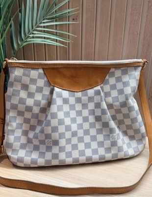 Louis Vuitton Damier Azur Siracusa Handtasche Tasche Crossbody Bag beige