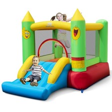 Inflatable Bounce House w/ Slide Jumping Area  Basketball Hoop Blower Excluded