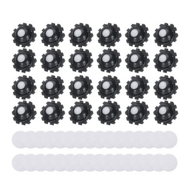 24 Pcs Self Adhesive Mini Caster Wheels 1 Inch, Black (1 Nylon Rolling Ball)