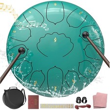 12-Inch D Major Steel Tongue Drum - Melodic Handpan for Serenity & Healing