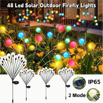 2-4er Solar Gartenlichter LED Firefly Solarlampen Glühwürmchen Lichter Muticolor