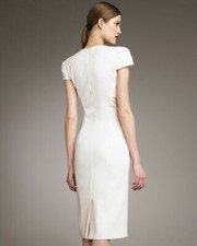 $1725 ALEXANDER MQUEEN LLLUSION-BOLERO SHEATH DRESS SIZE 40