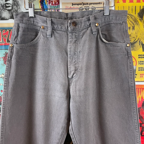 Vintage 70s-80s Wrangler Cowboy Cut 31x32 Gray Denim Jeans USA Western Rodeo - Picture 3 of 6