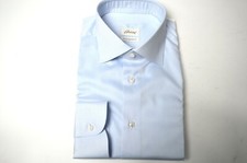 NEW BRIONI Dress Elegant SHIRT 100 Cotton Size Neck 17.75 Us 45 Eu Blue SE91 