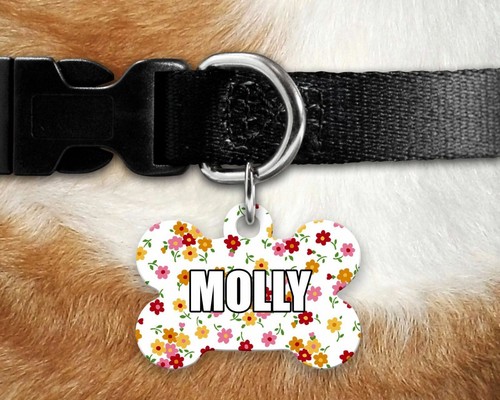 Personalised Dog Tag - Dog ID Tag - Bone Tag - Flowers Collection - Picture 9 of 23