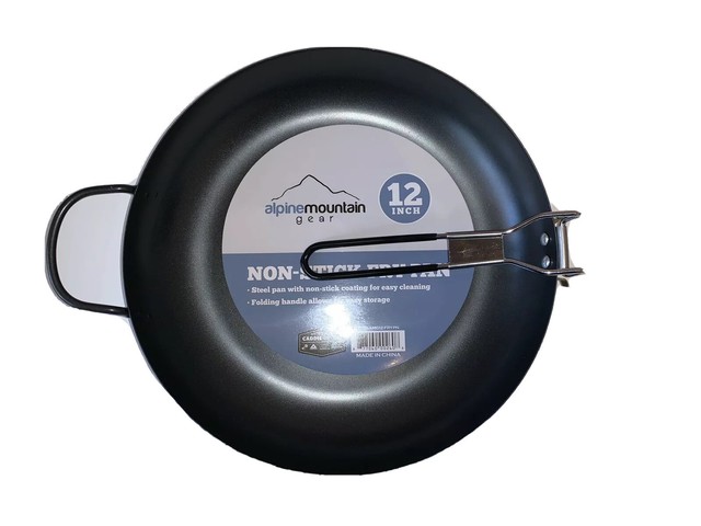 non-Stick Fry Pan avec poignée repliable pour Camping environ 24.13 cm Alpine Mountain Gear 9.5 in