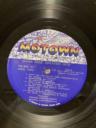 DIANA ROSS Diana Ross’ Greatest Hits -1976 Vinyl LP Motown M6-869S1 Supremes VG+ - Picture 8 of 17