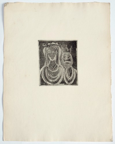 Lester Epstein (1919-1963) Etching, aquatint of a Kind and Queen 1950's - Picture 2 of 3