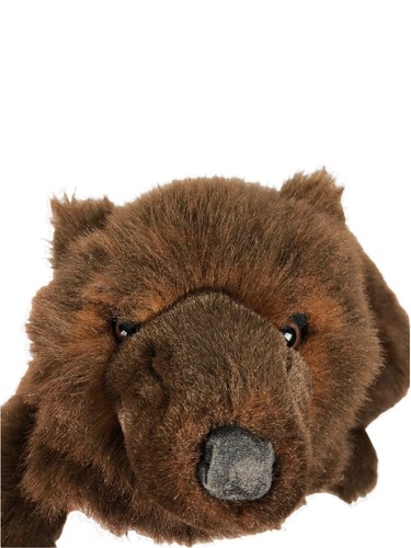 Disney Grizzly Bear Duffy Hidden Mickey 17" Plush Brown Laying Down Rare HTF - Picture 11 of 12