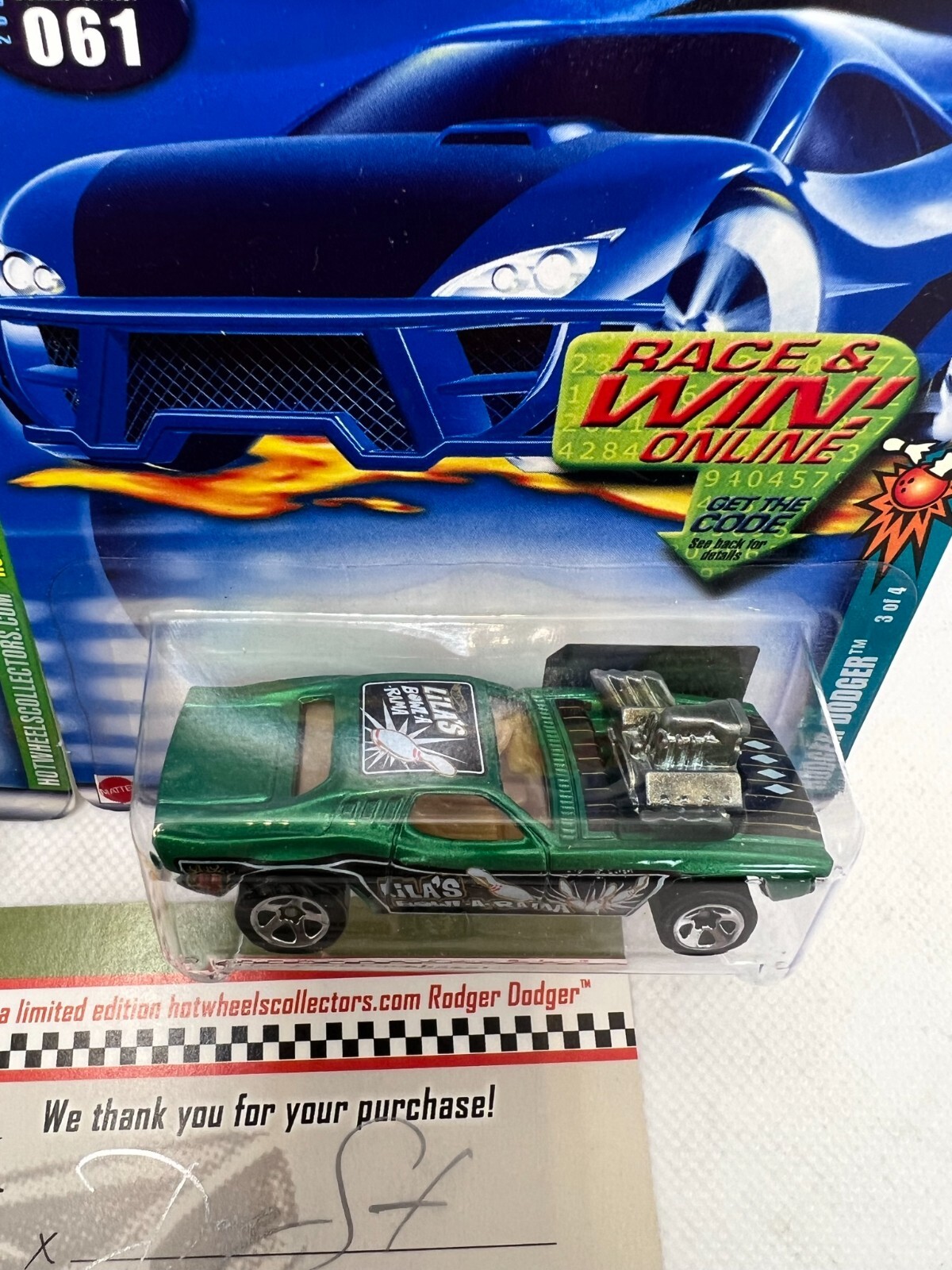 Hot Wheels RLC HWC 2002 APOLOGY "GREEN" RODGER DODGER VHTF RARE 1/1500