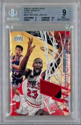 Michael Jordan 2000-01 Upper Deck Game Jersey 3 CLR Patch BGS9