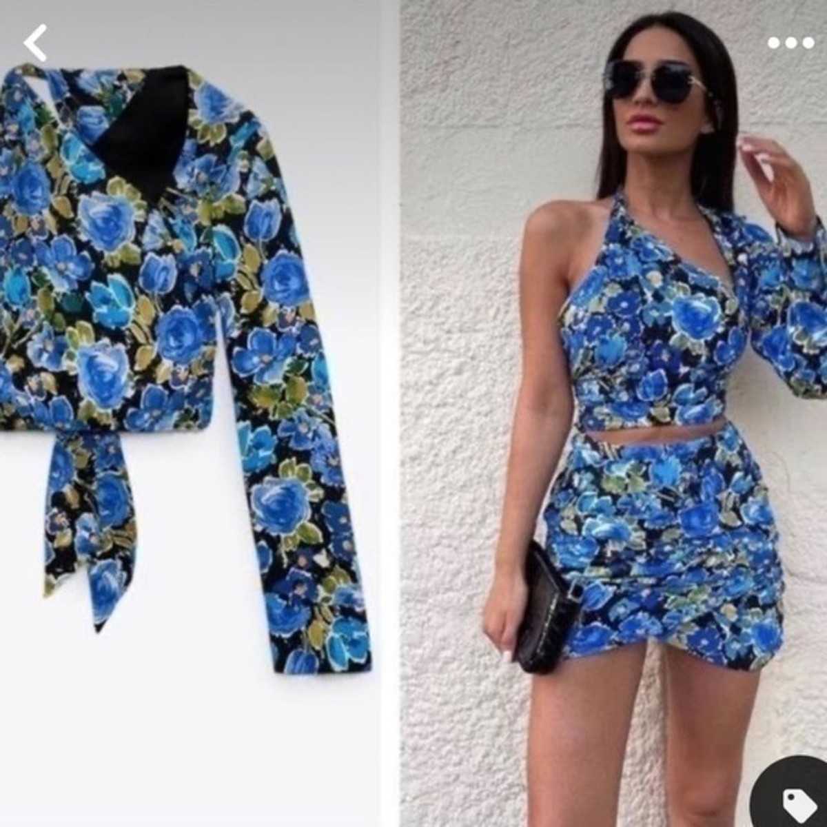 ZARA floral asymmetric top 8784/671 | eBay
