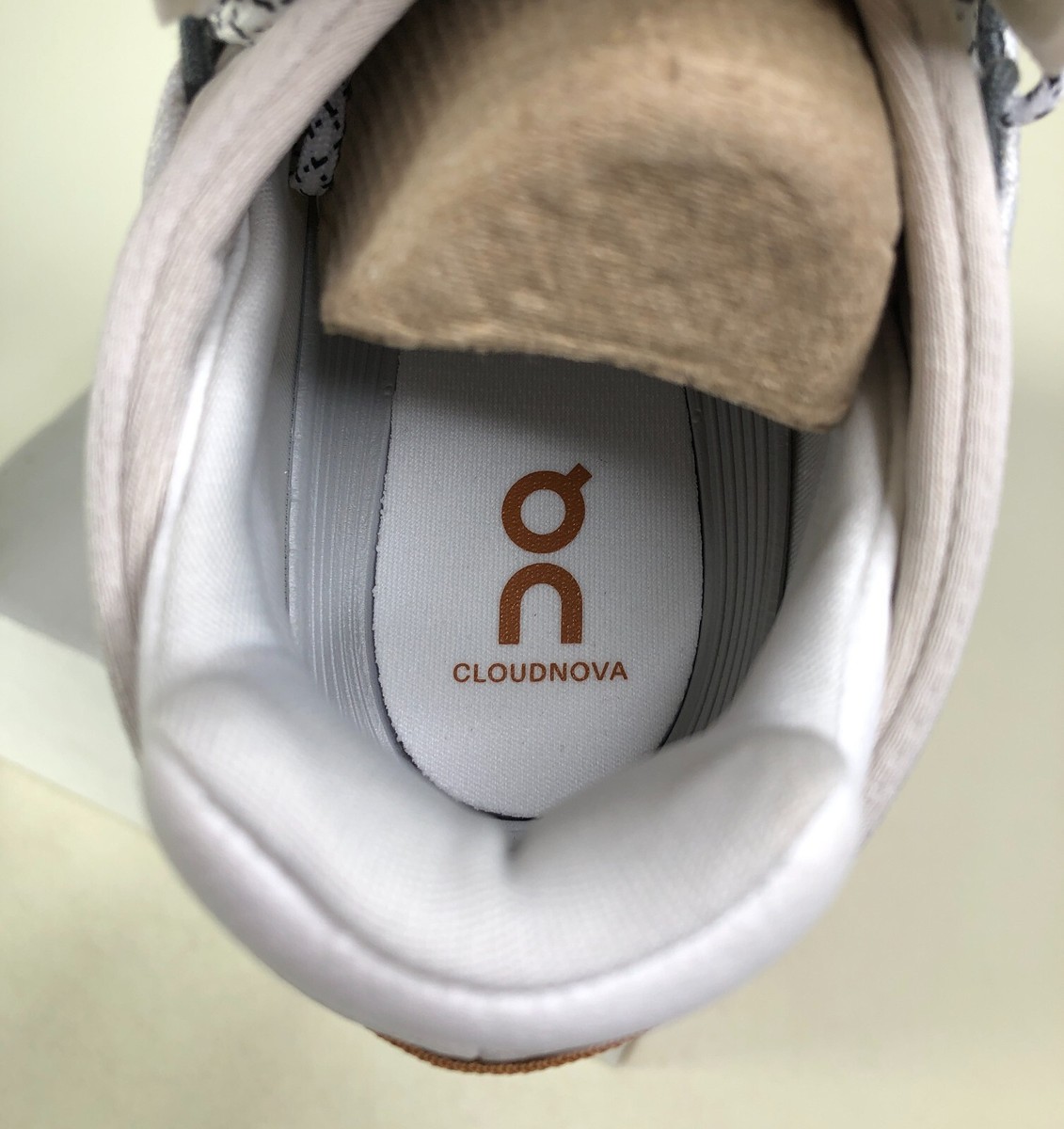 On Cloudnova White Pearl Cloudtec Athletic Shoes Men's Size