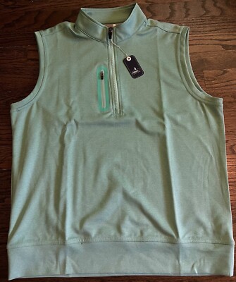 NWT Johnnie-O Denny Performance 1/4 Zip Vest Golf Men s Sz S Iguana Green $138