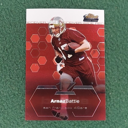 Arnaz Battle 2003 Topps Finest ROOKIE card #75 San Francisco 49ers