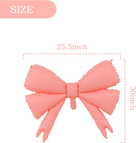 3 Pcs Bow Big Balloon Macaron Pink Bow Theme Birthday for Baby Shower, Wedding, - Picture 2 of 6