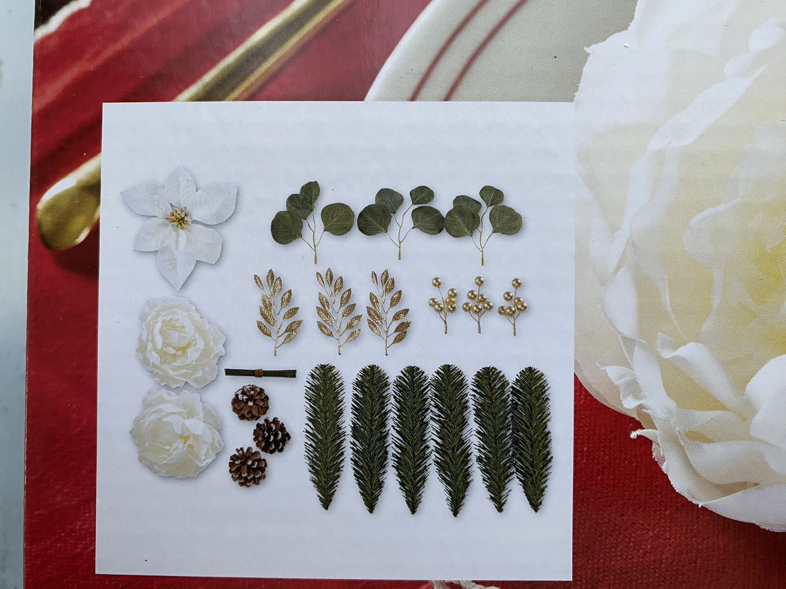 Ashland Christmas Floral Accents White Poinsettia Mix (Holiday Decor