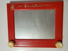 Vintage Ohio Art Magic Etch A Sketch Original Drawing Screen Red - WORKS GREAT