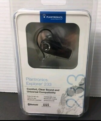 NEW  Plantronics Explorer 233 Black Ear-Hook Headsets Sealed with charger