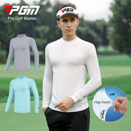 PGM Men Elastic Shirt Long-sleeve UV-proof Golf Tops Male Ice Silk Fit ...