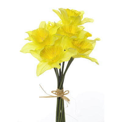 Artificial Daffodils 9 Stem Bunch 13 Inches Yellow Spring Flower