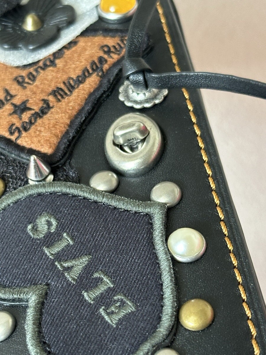 NEW COACH X ELVIS CUSTOM BLACK LEATHER EMBELLISHED DINKIER 86880