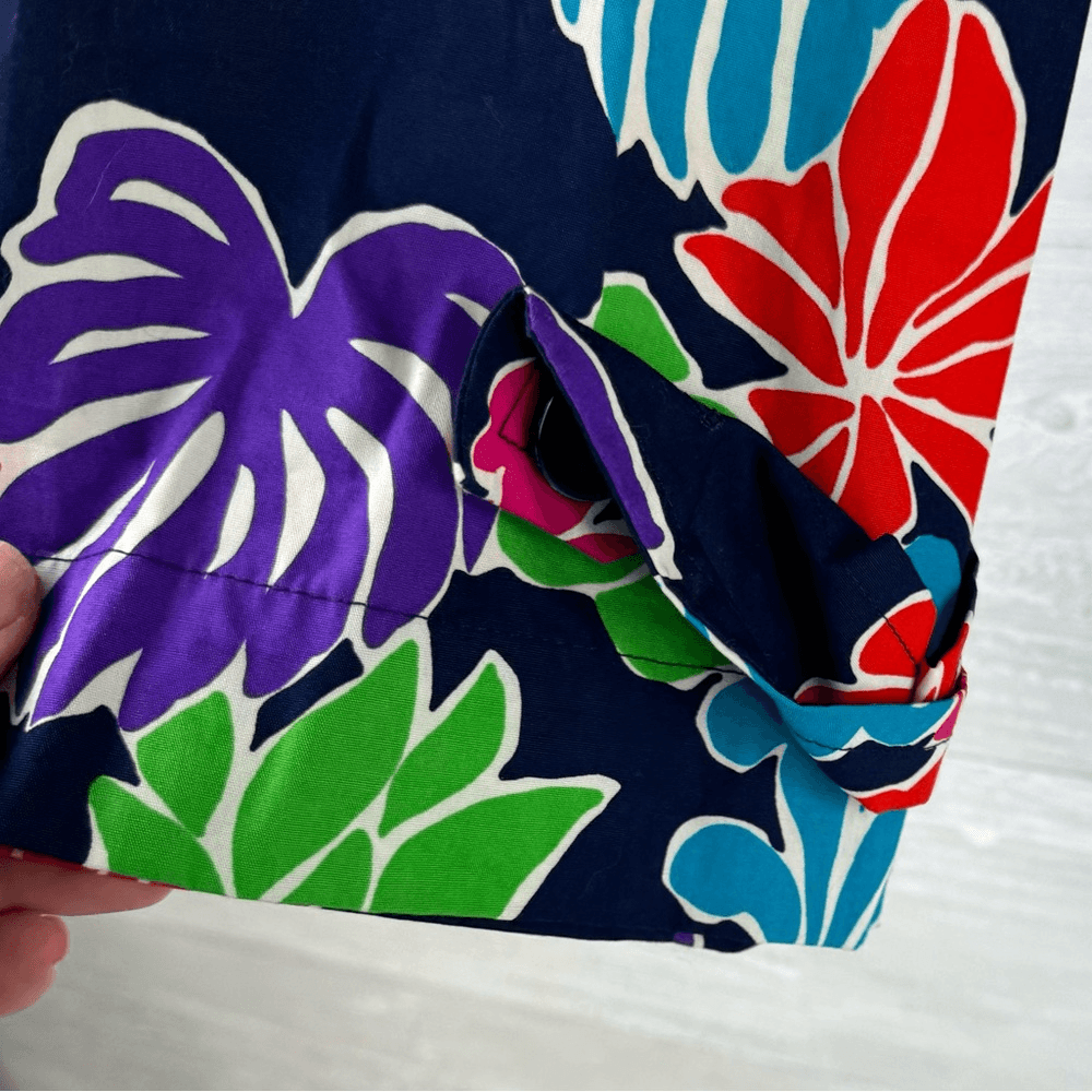 Top Saint Laurent Rive Gauche floreale scollo a barca cotone rilassato 36 4 S