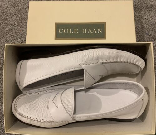 Mocassini estivi uomo Cole HAAN in pelle forata Made In Italy bianchi - Foto 3 di 10