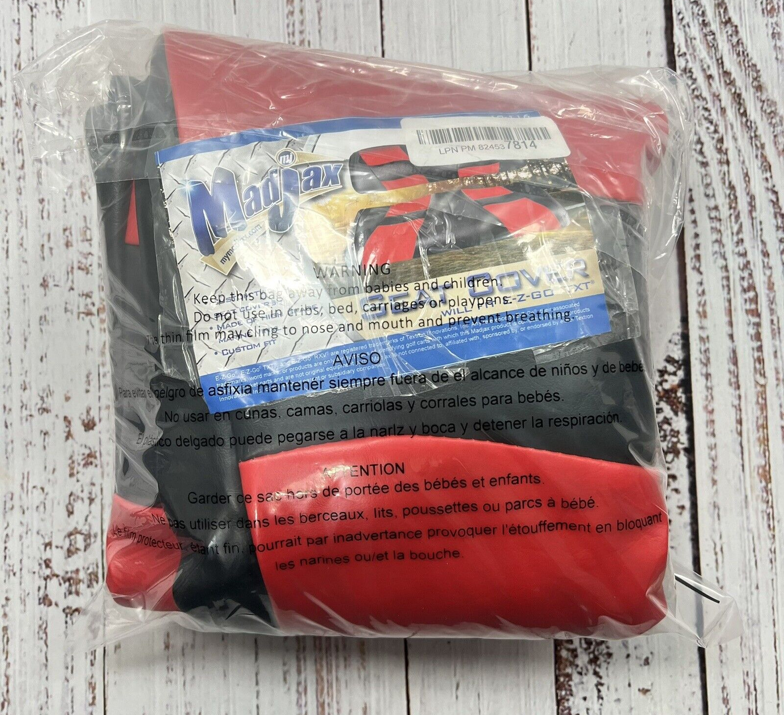 Madjax Front Seat Cover Riptide Black/red 2 Tone Fits EZ-Go 