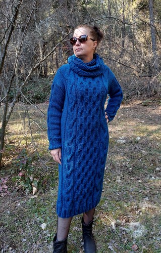 Wool Dress Cable Knit,Thick and Chunky 