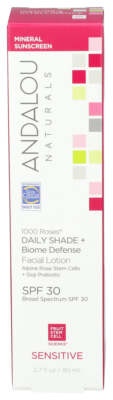 Andalou Naturals Sensitive 1000 Roses Shade + Biome Facial Lotion 2.7 Fl