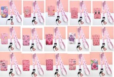 lot Anime kirby mix key chain Lanyard Acrylic ID Badge Holder Key Neck Strap