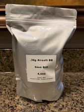 BLS Brand .36 gram Airsoft BIO BB - 4,000 BBS per Bag - WHITE - .36g - 0.36g
