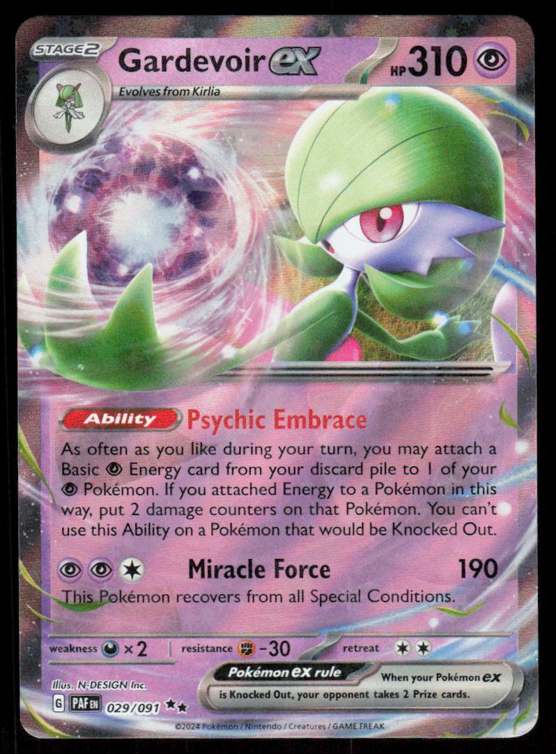 Gardevoir ex 029/091 Ultra Rare Pokemon Paldean Fates NM