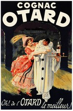 Póster de diseño de decoración vintage francés. Arte bufón coñac. Decoración de pared811i