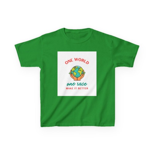 One World Kids Tee - Eco-Friendly Message, Youth Apparel, Birthday Gift, - Picture 27 of 42