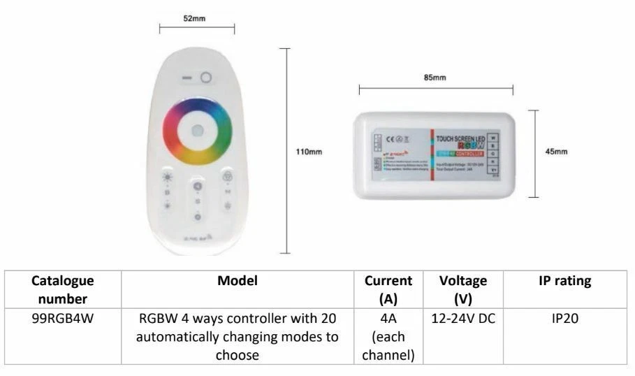 LED RGBW CONTROLLER 12V 24V 4X4A RGBW LED STRIP RGB Streifen Kontroller 2,4 GHZ - Bild 3 von 3
