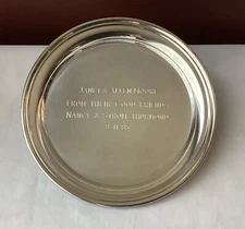 1985, Etched Morray Jewelers Silver Tone Plate From General A.M. Gray USMC