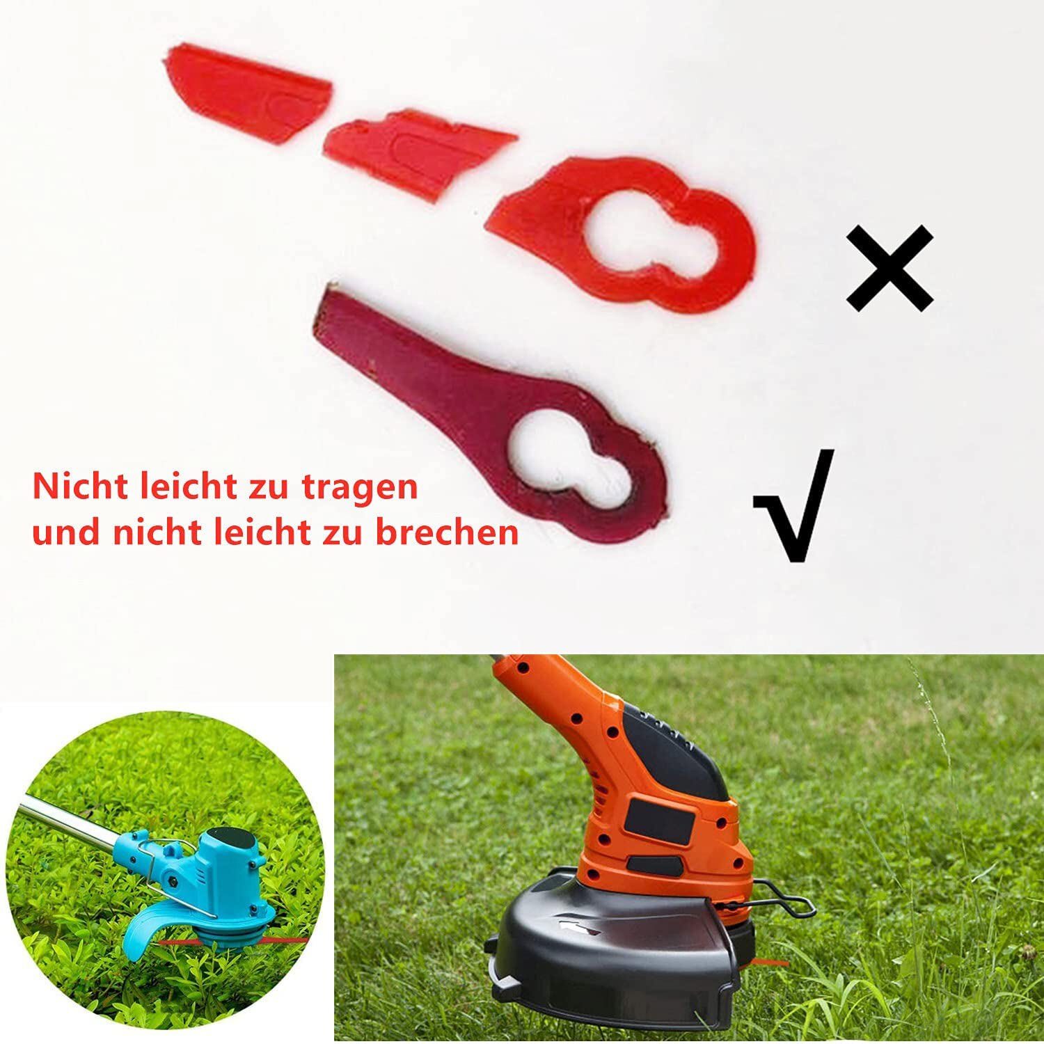 20x Ersatzmesser Für Florabest FRTA 20 A1 Akku Rasentrimmer - Nur Für IAN 282232