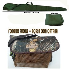 FODERO PER FUCILE CUSTODIA STOFFA TASCABILE+ BORSA PORTA CARTUCCE CATANA CACCIA