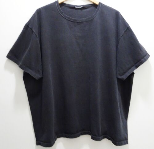 2XL/3XL Vtg 90s Faded Black Blank Distressed Skate Grunge Single Stitch Boxy Tee