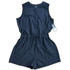 32 Degree Black Button-Up Romper Shorts Tank Women  s XL